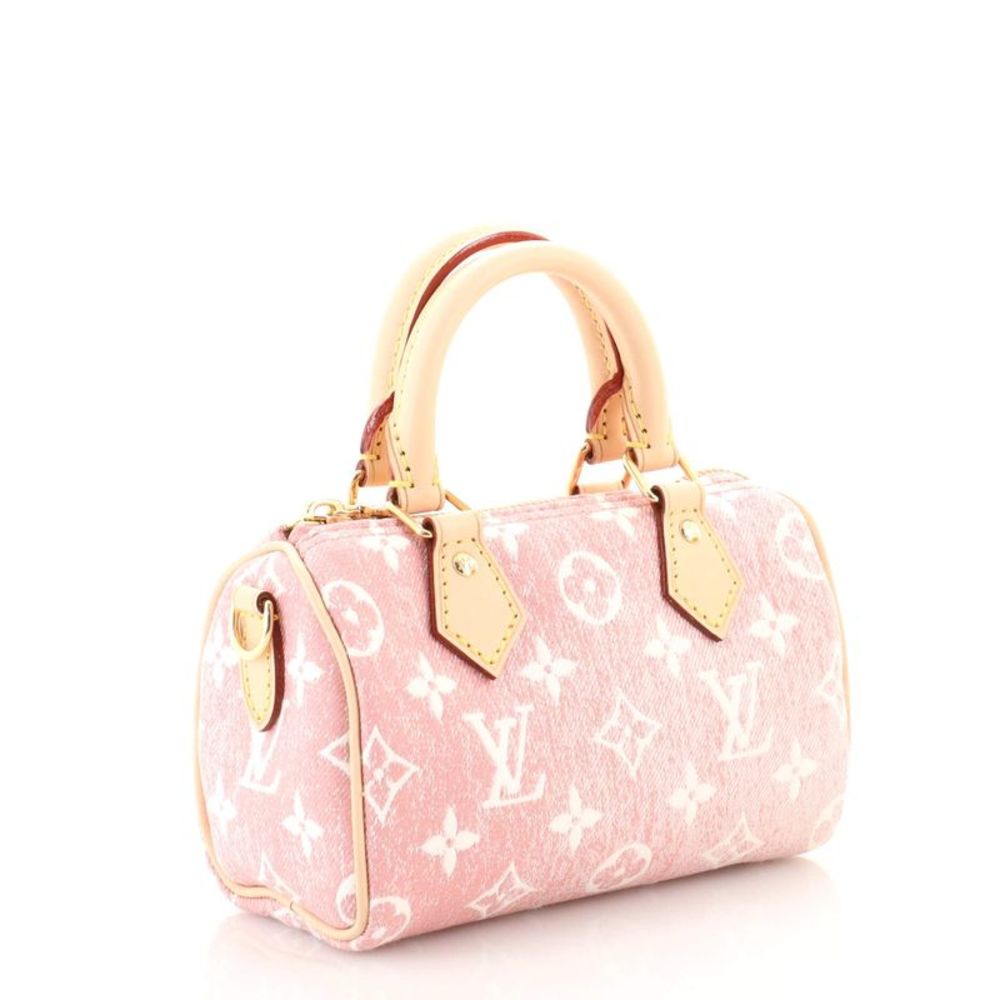 Louis Vuitton Speedy Bandouliere NM Bag Monogram Jacquard Denim Nano Pink - Picture 3 of 8